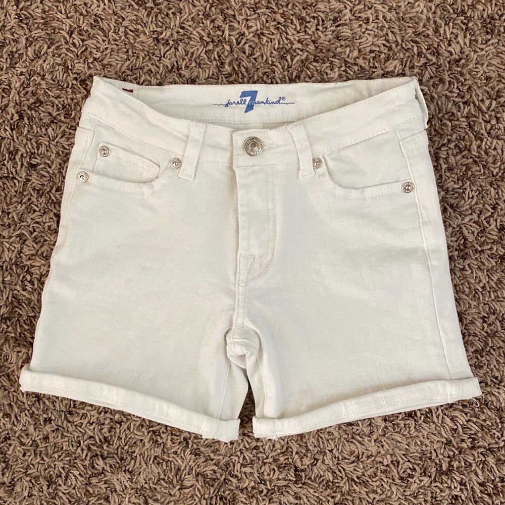 NWOT 7 For All mankind Girl’s White Denim Shorts